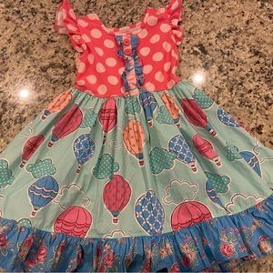 Eleanor Rose size 7-8 Rhonda hot air balloon dress! Pink and blue